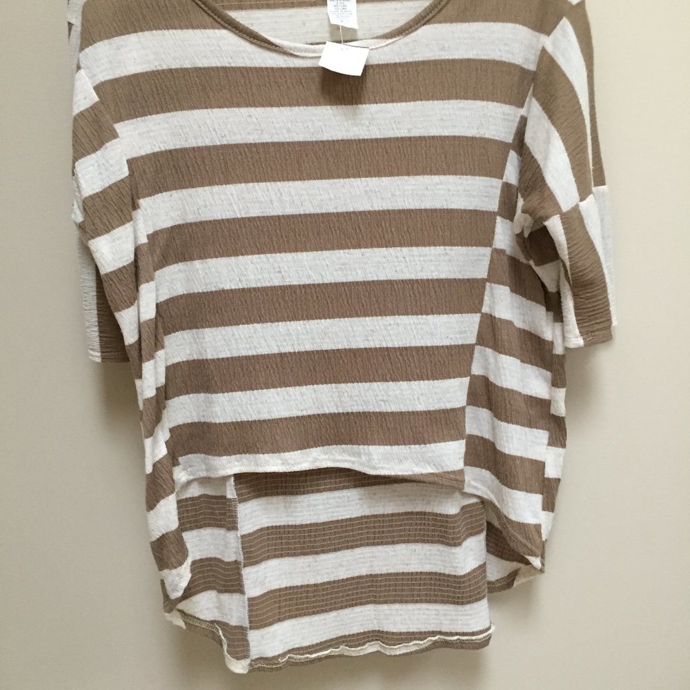 NWT Say Anything Women’s top TAN Size L USA